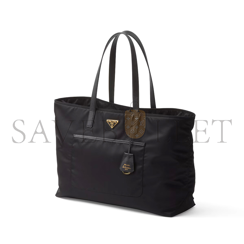 PRADA PRADA RE-EDITION 1978 LARGE RE-NYLON AND SAFFIANO LEATHER TOTE BAG 1BG527_R064_F0002_V_OOO (43*31*15cm)